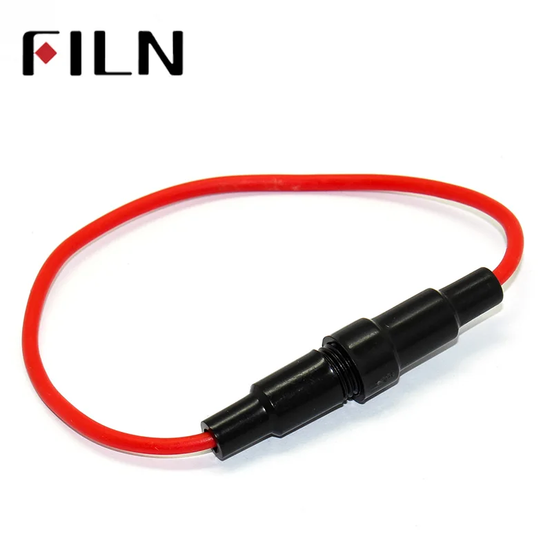 10pcs 520mm Glass fuse holder Screw Type 5X20mm with 22 AWG Wire Cable 250V Glass fuse tube fuse casing (5)