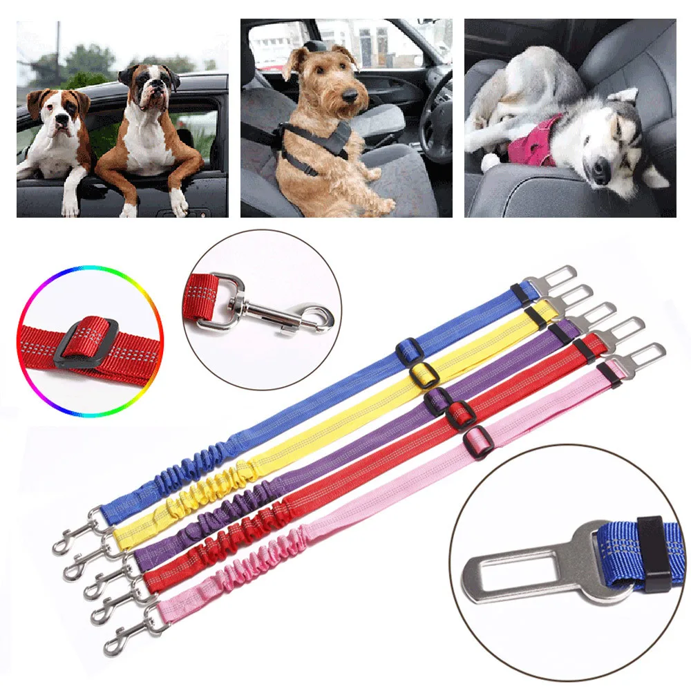 

Seatbelt Harness Leash Clip Universal Adjustable Bungee Buffer Dog Car Seat Belt Safe Leads Buffer Stretch Safety Rope