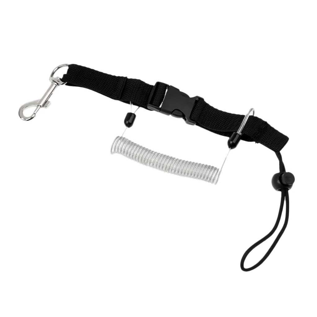 

Stretch Spiral Stainless Steel Spring Coiled Scuba Diving Quick Release Buckle Gear Holder Retainer with Bolt Snap Clip Lanyard