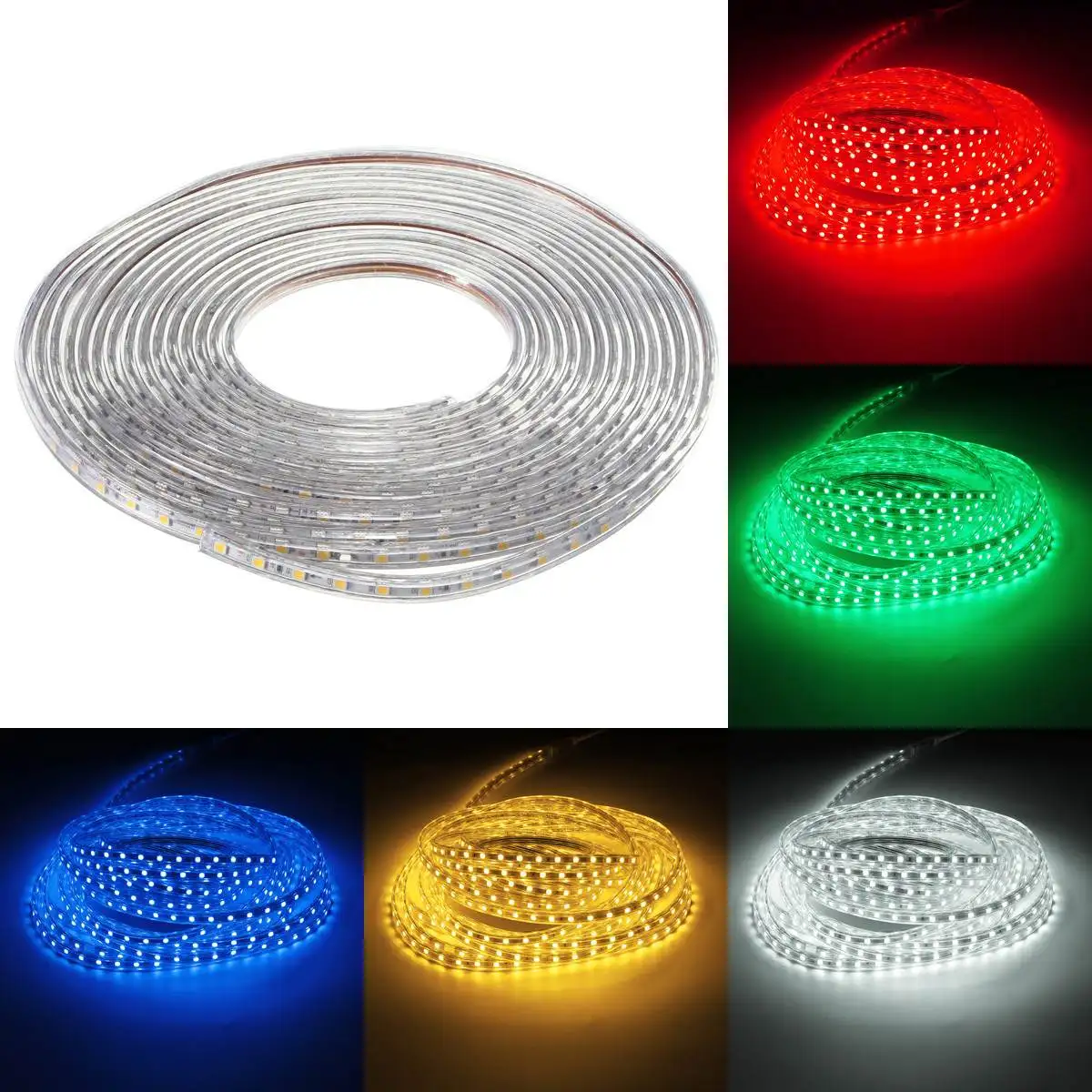 #Best 220V 300CM 5050 LED SMD Outdoor IP67 Waterproof RGB 5050 SMD 60 LEDs M Flexible Tape Rope Strip Light Party Garden