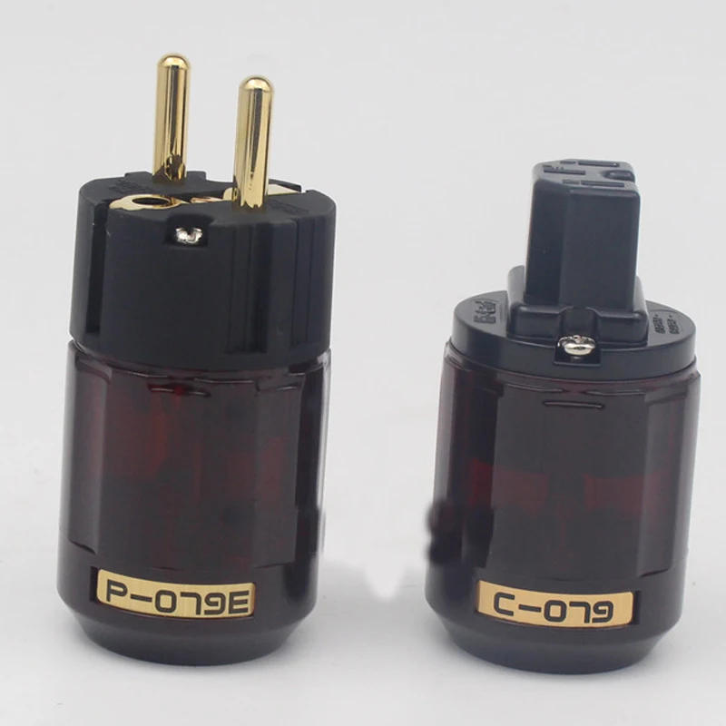 

Hi-End Gold Plated C-079 IECconnector P-079e EU Schuko Power Plug IEC Audio Connector HiFi Brass Ac Power Cord sockets 5 pairs