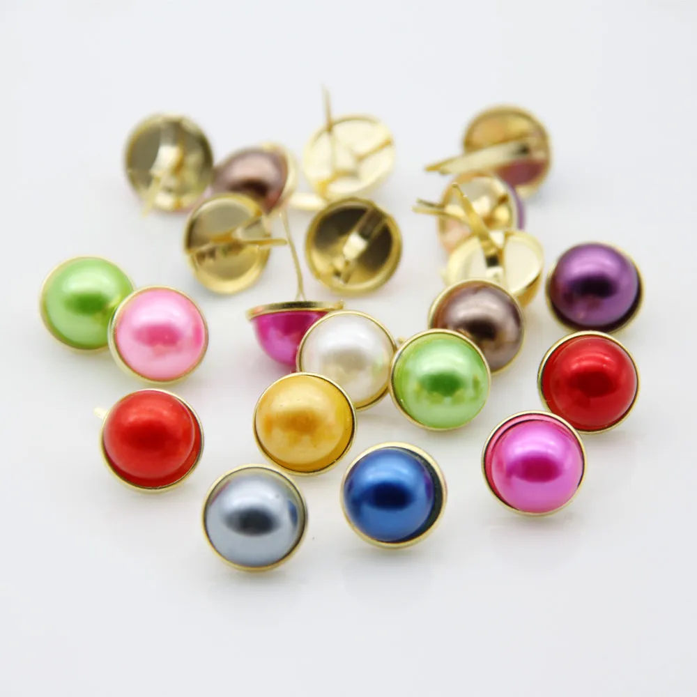 

Scrapbooking Accessories 20pcs Big Gold Colorful Metal Brads Pearl Crafts DIY Decor Album Frame Handmade Embellishment Fasteners