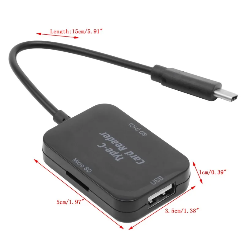 USB-C Тип c USB 2.0 концентратор SD TF картридер OTG адаптер для телефона ПК