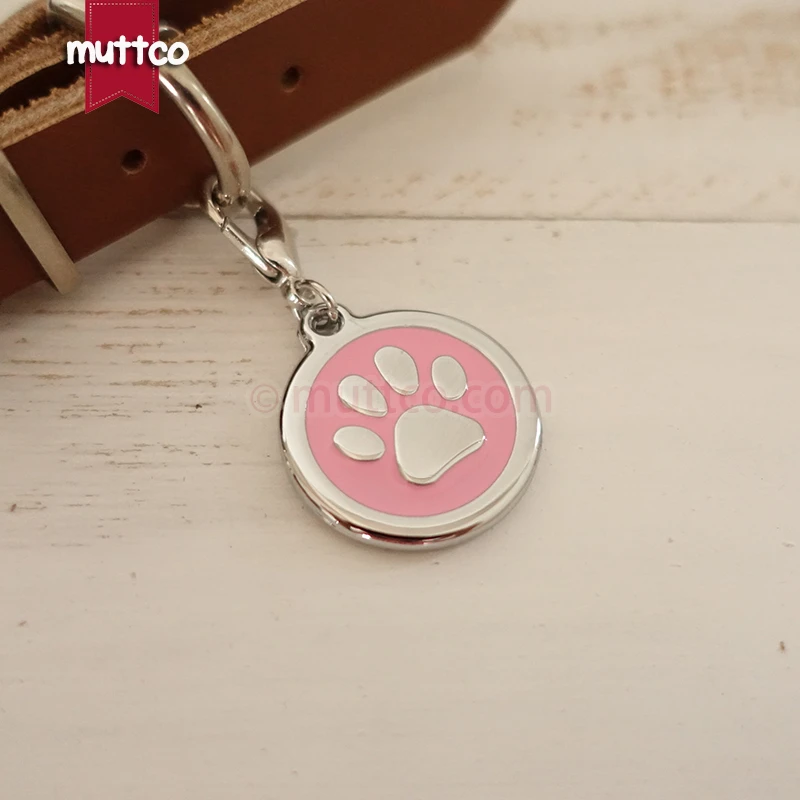 

20pcs/lot 30mm paw print dog tags dog id tags for pets,free shipping metal round dog name tags collar cat puppy blank dog charm