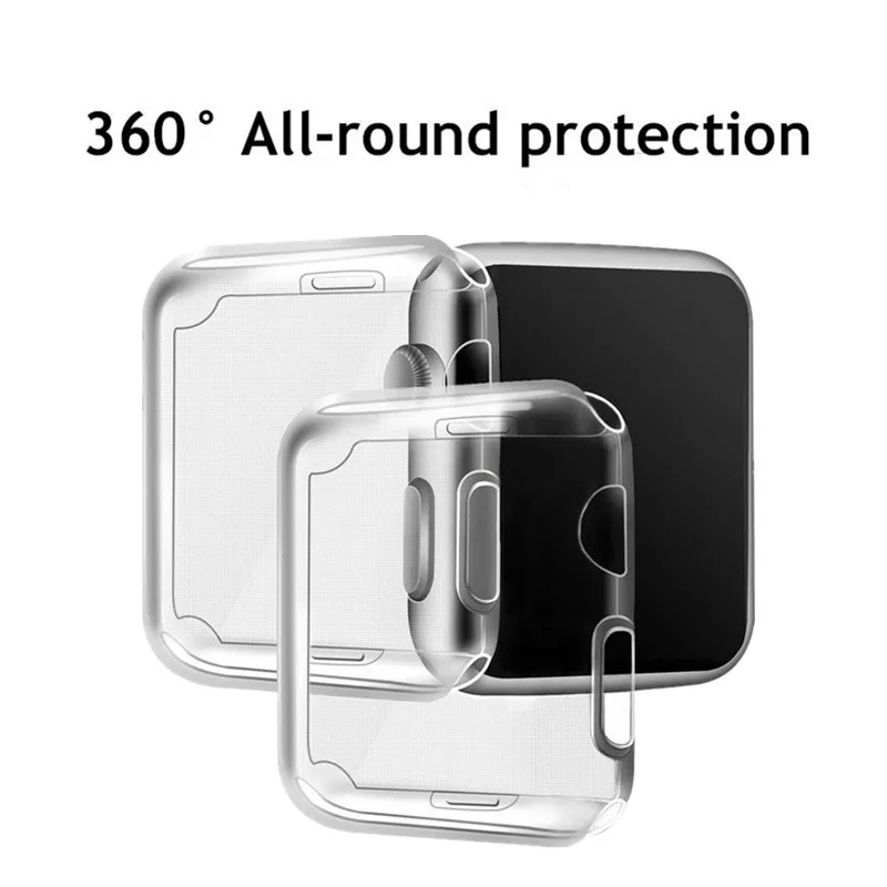 

ProBefit 360 Slim Watch Cover for Apple Watch 4 3 2 1 42MM 38MM Case Soft Clear TPU Screen Protector for iWatch 4 3 44MM 40MM
