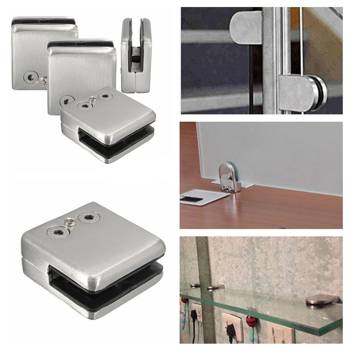 KSOL 4Pcs Stainless Steel Square Clamp Holder Bracket Clip ...