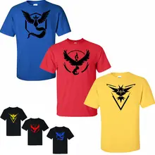 T-shirt manches courtes col ras du cou pour homme, coupe ajustée, équipe mystique, Pokemon Go