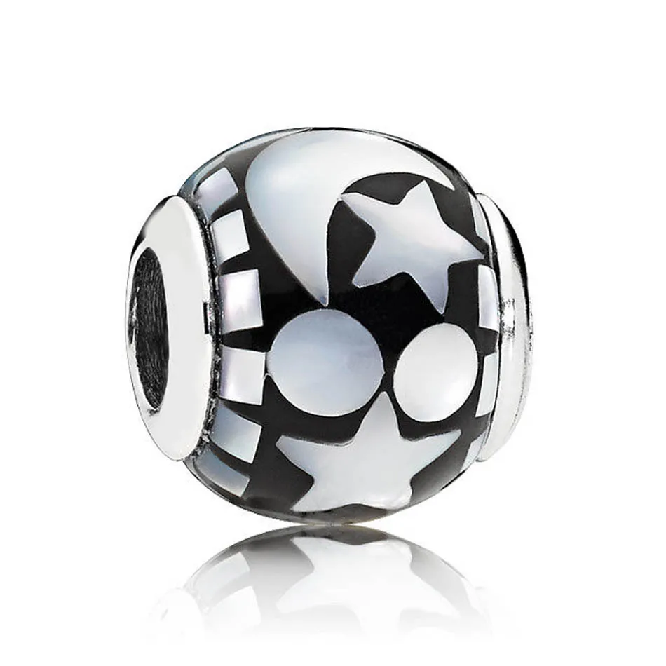 

Authentic S925 Sterling Silver DIY Jewelry Celestial Mosaic Charms fit Lady Bracelet Bangle Girl Gift Moon Star