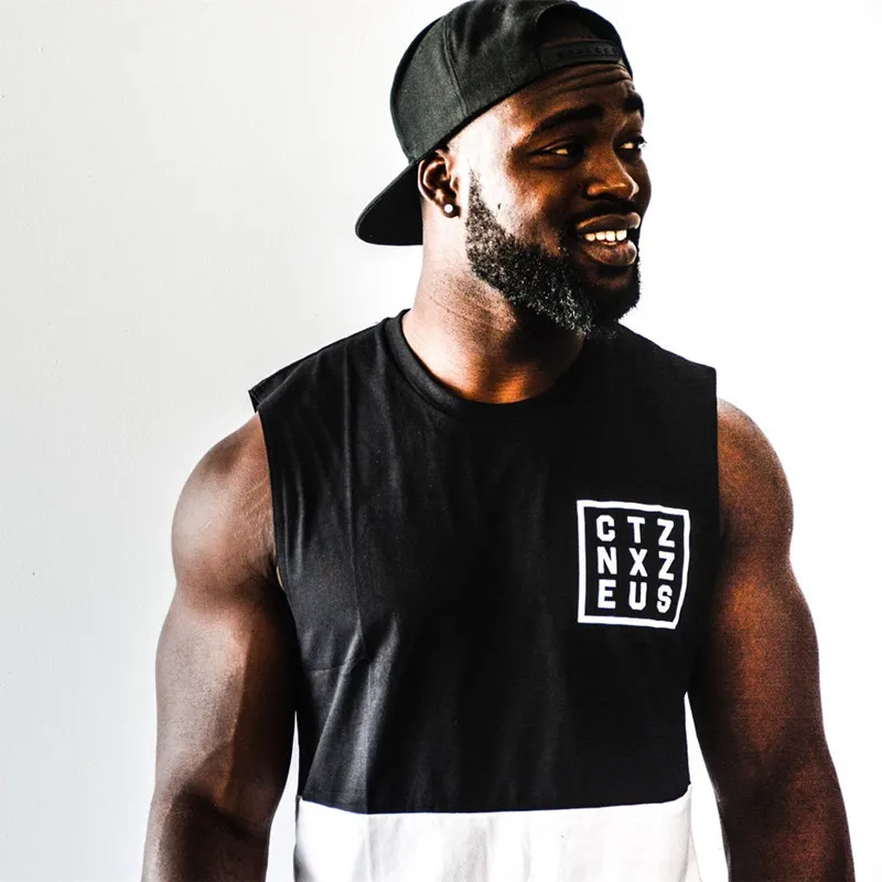 2017 Retro Wood Fitness font b Men b font Tank Top font b Mens b font