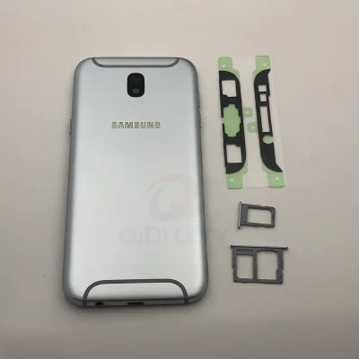 Для Samsung Galaxy J3, J5, J7 года J330F J530F J730F промежуточный Корпус задняя крышка батареи с кнопками громкости питания - Цвет: Небесно-голубой