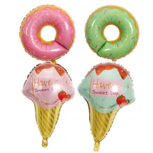 

B Summer Day Background Wall Decoration Sweet Circle Ice Cream Modeling Aluminum Film Balloon Party JJ-QQ21