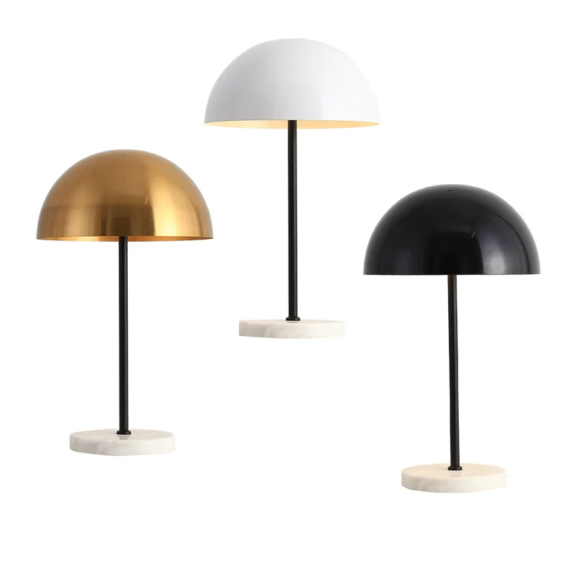 

Northern Europe Post Modern Led Designer Hotel Bedside Lobby Arts Living Room Model House Marble Mushroom Desk Lamp Fixture