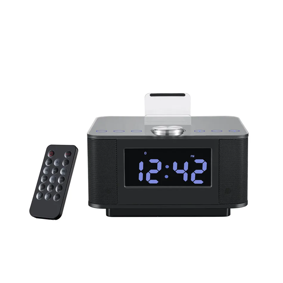 Бренд lcd Цифровой FM радио Будильник музыкальная док станция зарядное устройство