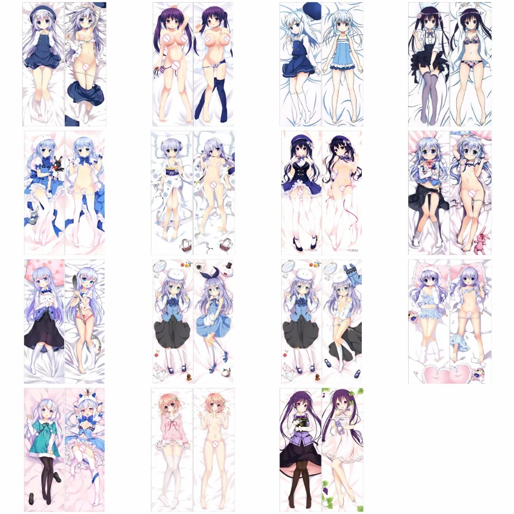 

Anime Gochuumon wa Usagi Desuka Sexy Hugging Body Pillow Case Pet Pillowcase Cover Covers Decorative Pillows 2Way