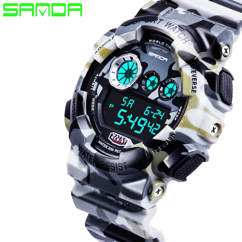 New Hot Sale Sanda Fashion Casual Watch Men Military Waterproof Luxury Sports Digital Watch Male