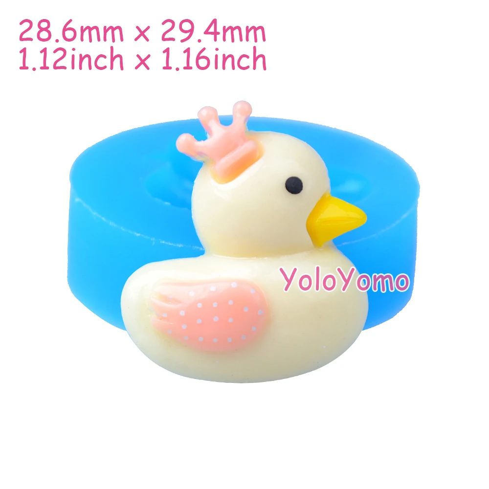D408YL-29-4mm-Cute-Duck-with-Crown-Silicone-Mold-Animal-Mold-Fondant-Cake-Decoration-Chocolate-Scrapbooking