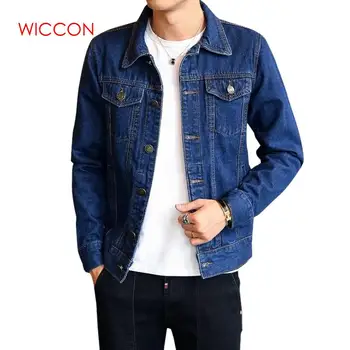 

2020 Men Jean Jackets Dark Blue Black Clothing Denim Jacket Fashion Man Jeans Jacket Thin Spring Outwear Male Cowboy Plus Size