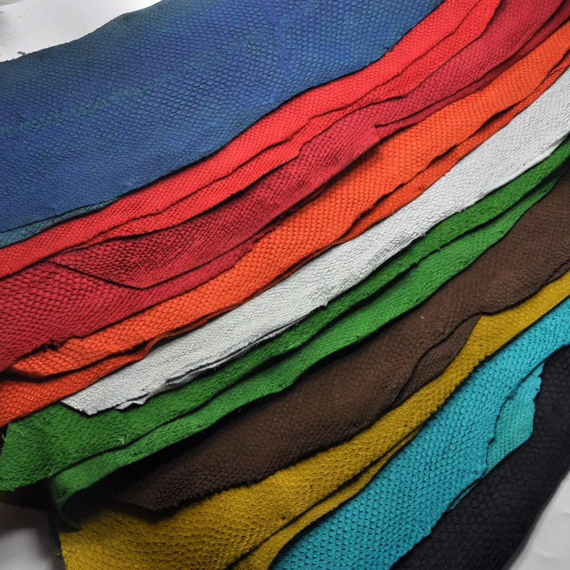 Leather Material 45*10cm Colorful Genuine Salmon Fish Leather Piece Multi Color Optional DIY Bag Belt Shoes Accessories