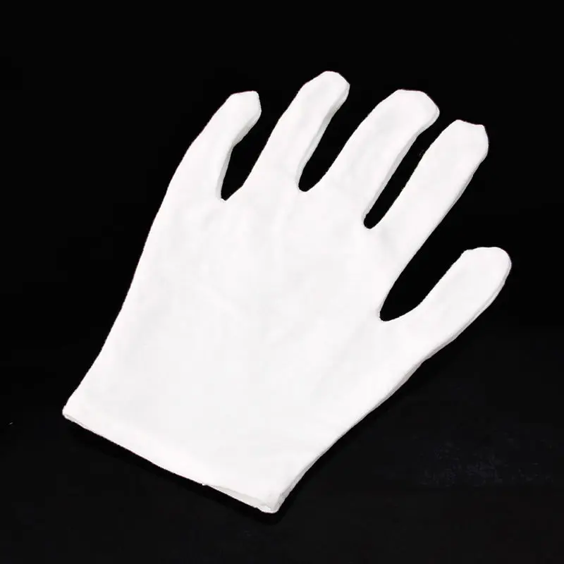 12 пар Белый осмотр хлопок Lisle рабочие перчатки Монета Ювелирные изделия легкий горячий
