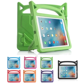 

Kid Lovely Cat Ear Case For iPad Air 2 A1566 A1567 Case Non-toxic EVA Shockproof Bracket Cases for iPad 6 ipad Air 2 Funda