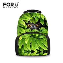 FORUDESIGNS/крутой рюкзак для мальчиков-подростков с 3D животным принтом головы тигра сова рюкзак для мужчин Войлок Детский Школьный для детей рюкзак
