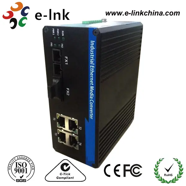10/100/1000 м 2 SC + 4 RJ4 одиночный режим 20 км промышленный Ethernet переключатель|sc sc|sc 2switch