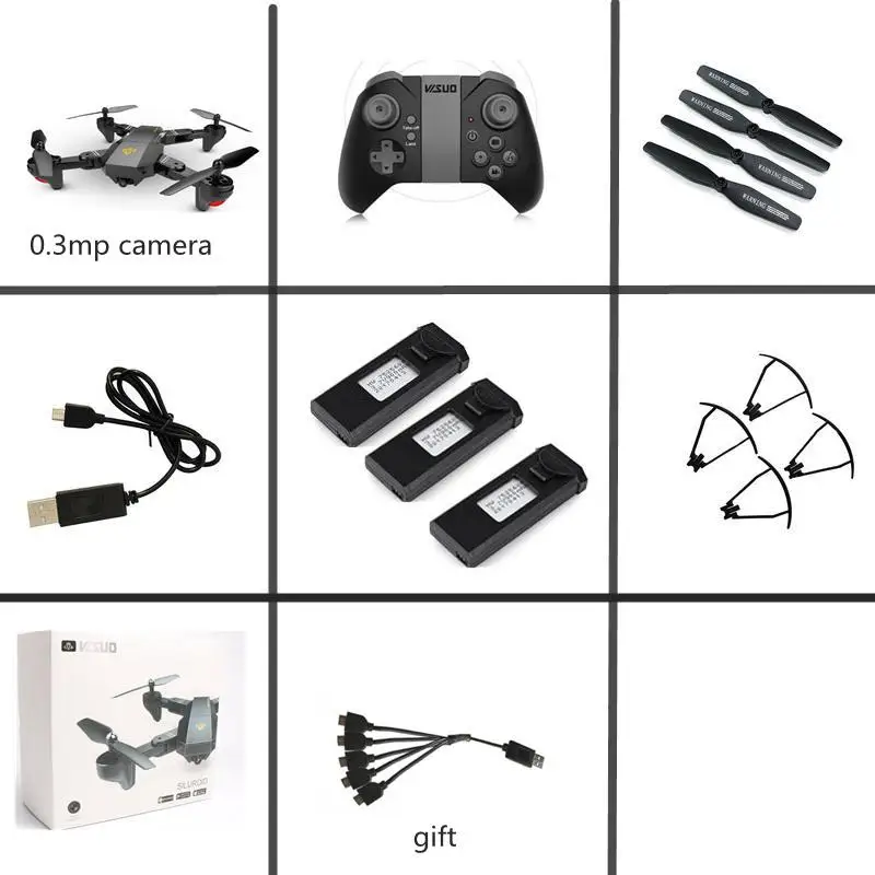 VISUO Xs809w Xs809hw селфи Дрон с камерой Wifi Fpv Квадрокоптер Rc дроны, Радиоуправляемый вертолет Дрон пульт дистанционного управления игрушка для детей - Цвет: xs809hW 30w 3 BAT