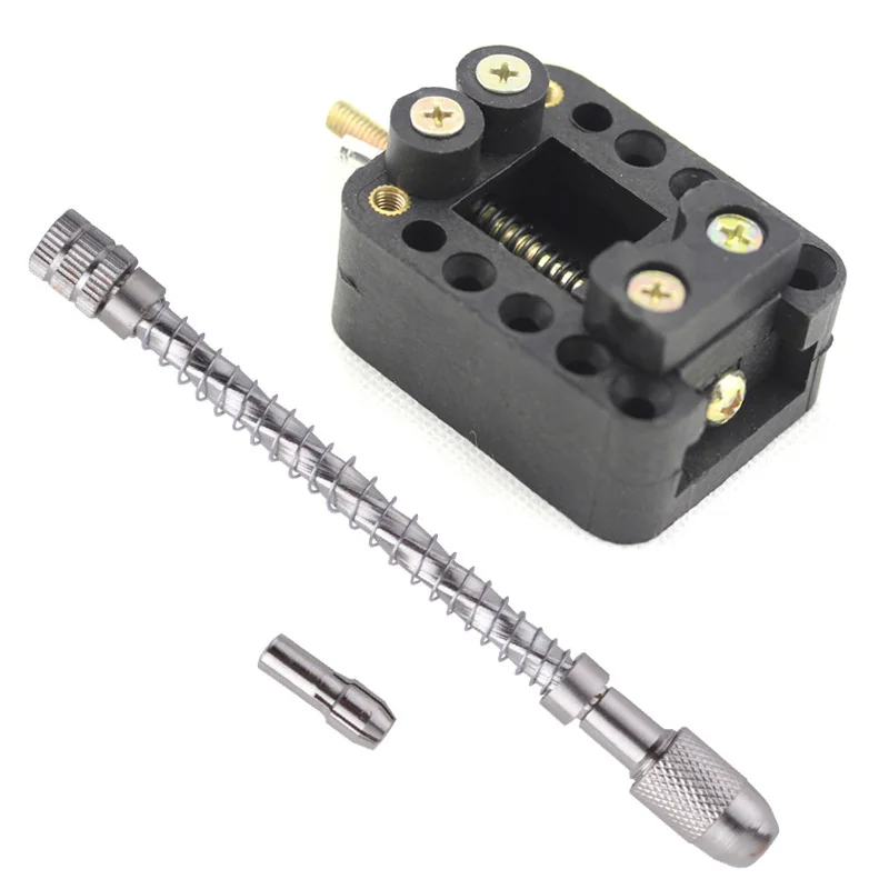 

Hand Manual Drill Chuck Twsit Micro Drill Bit Pin Vice+Mini Walnut Vise Drill Stent Clip-on Clamp Jewelry Carving Tools Kit