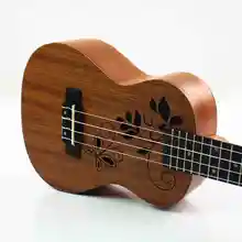 Concert Ukulele 23 Inch Electric Guitar 4 Strings Ukelele Guitarra Mahogany Handcraft Hollow Out Flowers Musical