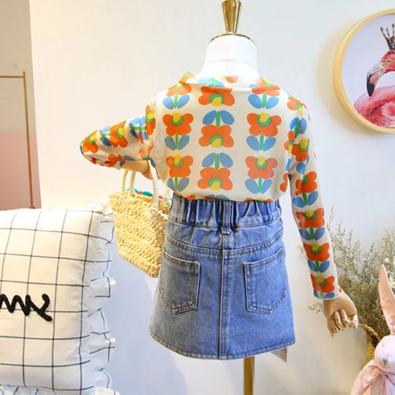 

Summer New Comfortable And Breathable Girls Clothing Floral Print Long-Sleeved Shirt Sun Protection Children's Clothing
