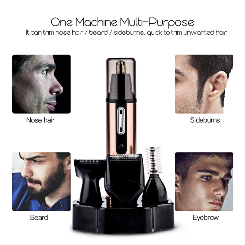 

4 In 1 Man's Electic Shaver Nose Hair Trimmer Eyebrow Beard Razor Portable Multi functional Man Shaving Haircut Cutter Clipper46