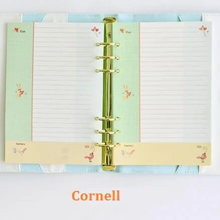 Cornell A5 A6 Блокнот с отрывным листом, заправка спиральных переплетов, планировщик, внутренняя страница внутри бумаги, молочный Еженедельный Ежемесячный план, чтобы сделать линейную сетку в горошек - Цвет: Cornell