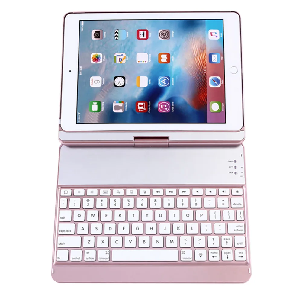 

OMESHIN Aluminum 7 Colors Backlit Bluetooth Keyboard Smart Rotate Case General Wireless Keyboard For Andriod Mobile Phone 118A
