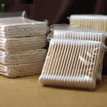 10X100 шт ватные палочки с двойным наконечником, деревянные косметические ватные палочки/ушные палочки Qtips