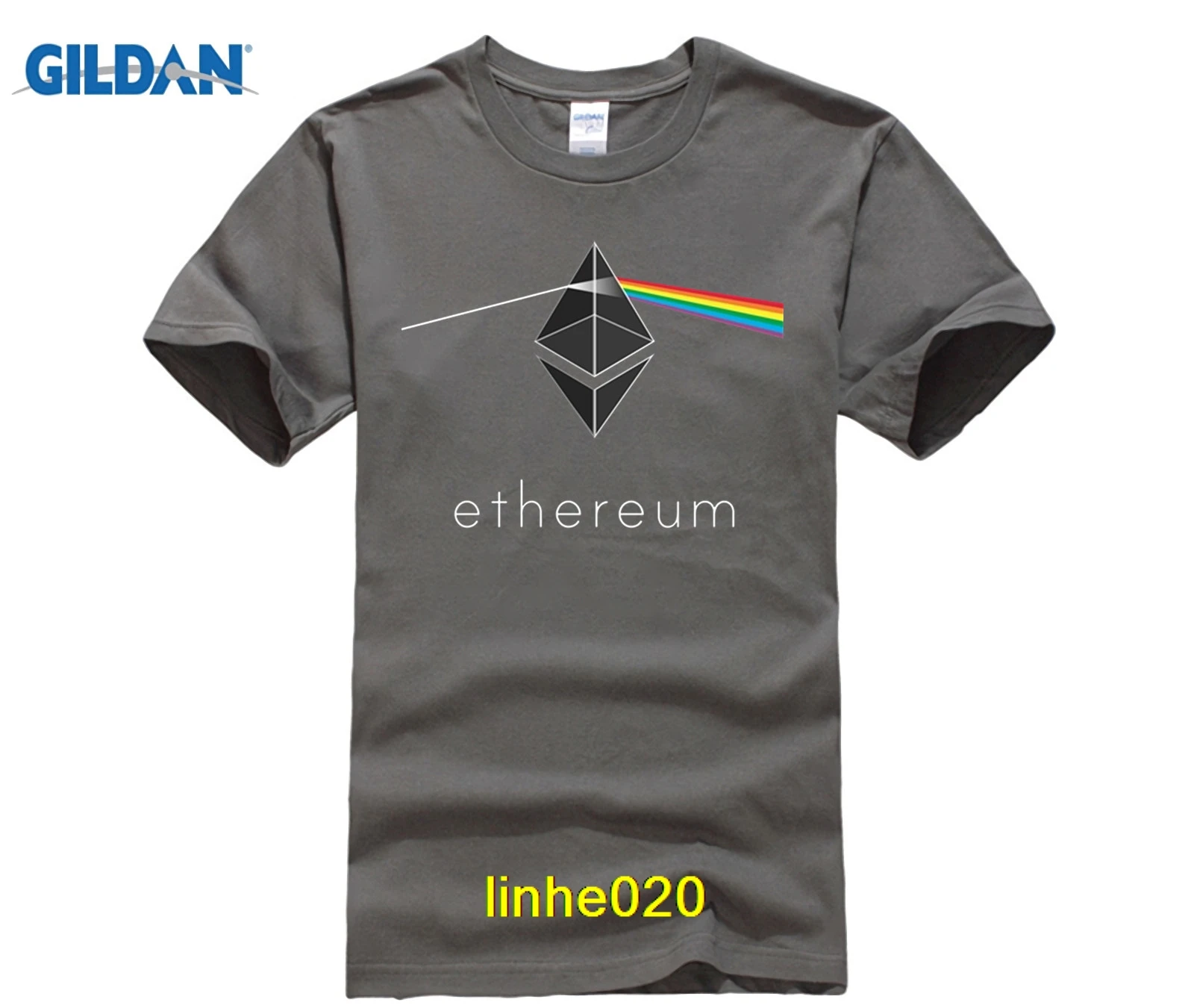 GILDAN funny men cotton t shirt Classic Short Sleeve Ethereum T Shirt Geometric For Boyfriend Custom Short Sleeve Shirts