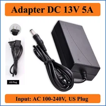 13v 5a eua plug ac dc adaptador ac 100v-240v que comuta carregadores da fonte de alimentação para dc 13v 50000ma 5.5mm x 2.1-2.5mm compatível