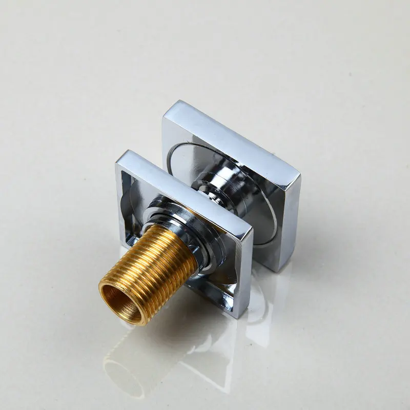 JIENI Black Massage 6 Jets Shower Mixer Control Valve Shower Faucet Chrome Brass Square Shape Solid Brass Wall Mounted