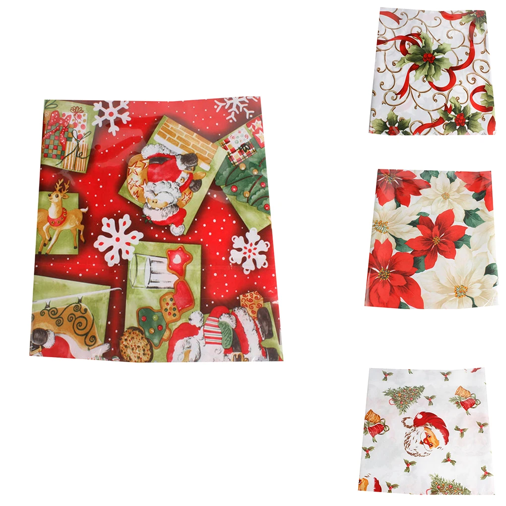

Christmas Table Runner Red Fruit Old Man Hat Head Claret White Flowers Tablecloth Party Dinner Decoration