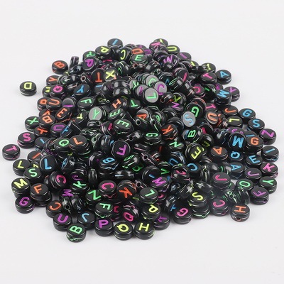 Round Flat Alphabet /Letter Acrylic Spacer Beads 10 Colors size 7mm For fashion jewelry DIY Bracelet Necklace