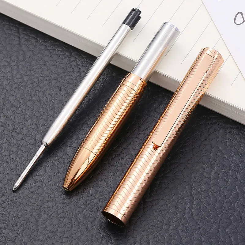 Креативная металлическая шариковая ручка высокого качества подарочная ручка в деловом стиле офисная ручка под розовое золото школьные канцелярские принадлежности
