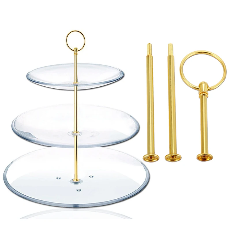 

Mini Metal Rod 3 Floor Tiered Wedding Cake for Cake Stand Cake Holder Pies Sale --