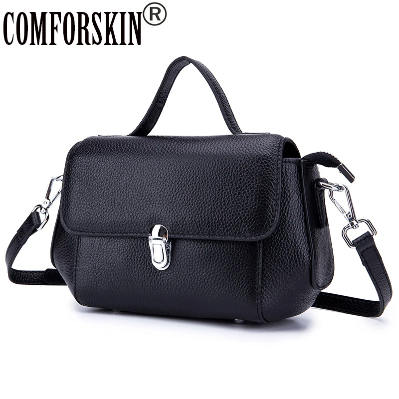 

COMFORSKIN Luxurious 100% Cowhide Leather Women's Messenger Bags Bolsas Feminina New Arrivals Locking Style Cross-body Bags 2018