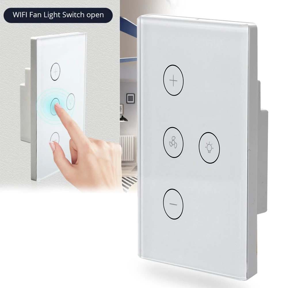 

Smart Light Fan Multi-function Switch US Standard Wifi Control Switch Voice Touch Control with Alexa Google Assistant IFTTT