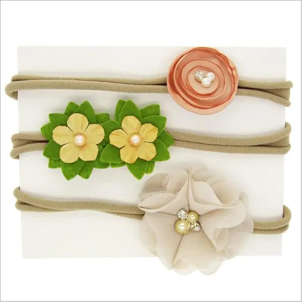 

cute newborn kids flower headband head elastic hair bands for girls children hair ties rope headwear accessories ponytail hold