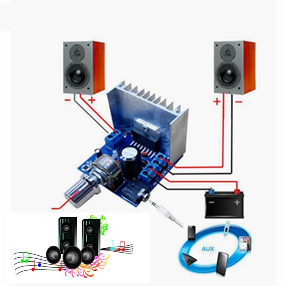 Digital Audio Amplifier Boards No Noise Dual Channels For Audio
