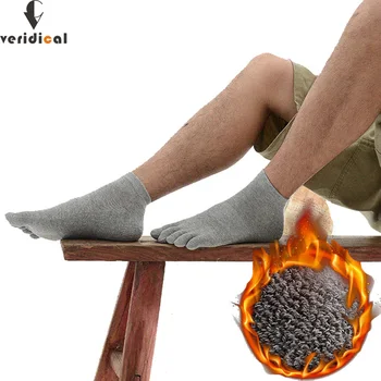 

Veridical 5 Pairs/Lot Cotton Five Fingers Socks For Man Winter Thick Warm Socks Good Quality Boy Toe Socks Solid 5 Finger Socks