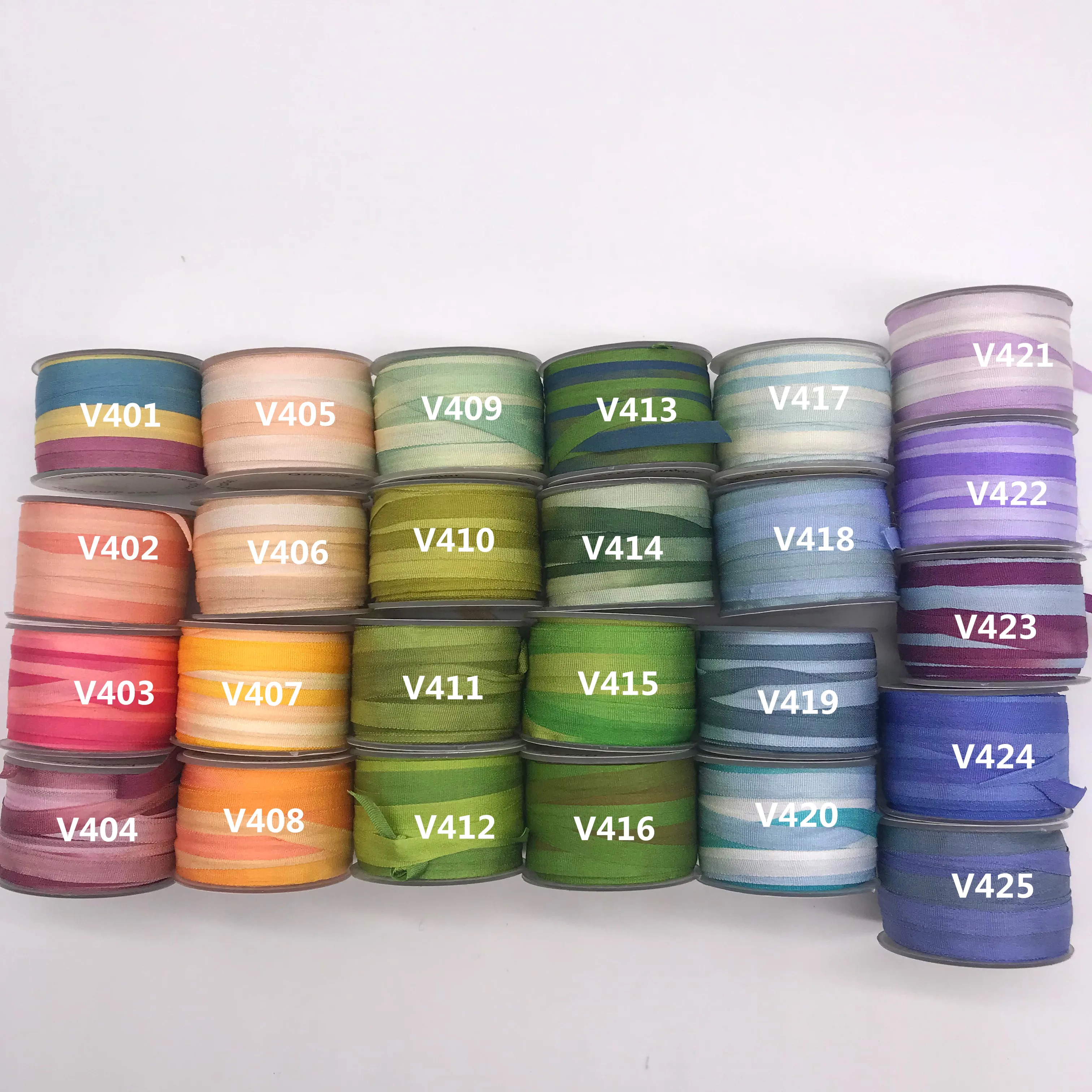 4mm silk ribbon variegated color 100% real pure silk thin taffeta soft ribbons for embroidery ribbon decoration ribbon supplies sewing ribbon