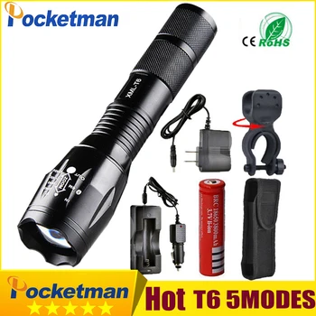 

Pocketman 7000 Lumens High Power 5 Mode XM-L T6 L2 LED Flashlight Zoomable rechargeable Focus Torch by 1*18650 or 3*AAA z92