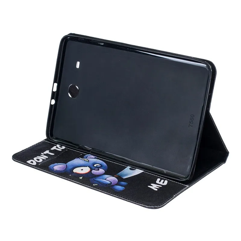 For Samsung Galaxy Tab E 9.6 Case SM-T560 T561 Butterfly Flower Bear Pig Cartoon Wallet  PU Leather Back Silicon Tablet Cover (31)