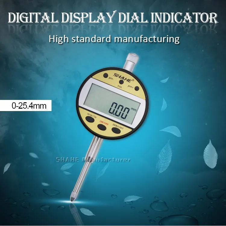 Shahe 0-12,7/0-25,4 мм 0,01 мм цифровой манометр индикатор инструмент цифровой циферблат индикатор измерительный инструмент